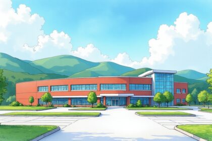 Rural West Virginia hospital campus exterior
