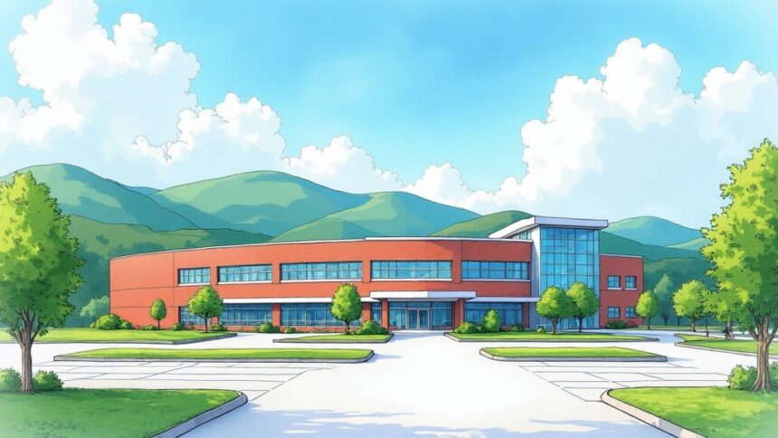 Rural West Virginia hospital campus exterior