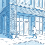 Community health clinic building exterior in a Boston neighborhood