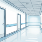 Clean bright cardiology clinic hallway