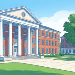 University dental school building on a bright campus quad