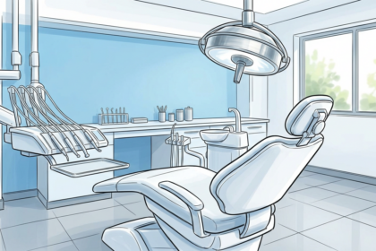 Bright modern dental clinic treatment room