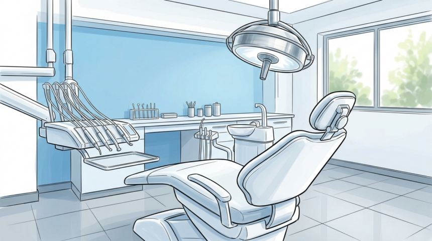 Bright modern dental clinic treatment room