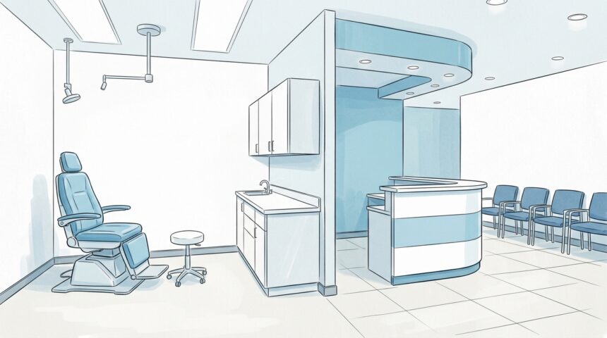 Bright modern optometry office interior