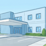 Orthopedic clinic building with canopy