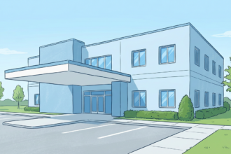 Orthopedic clinic building with canopy